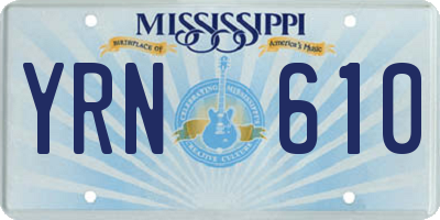 MS license plate YRN610