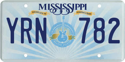 MS license plate YRN782