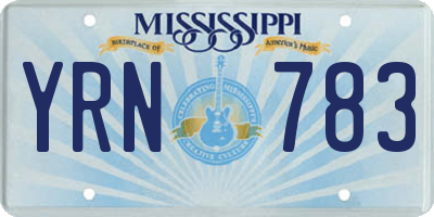 MS license plate YRN783