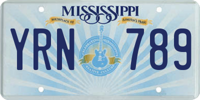 MS license plate YRN789