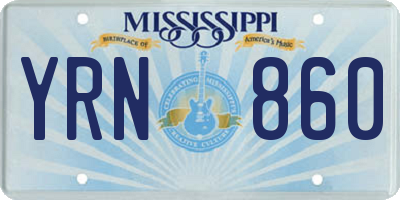 MS license plate YRN860