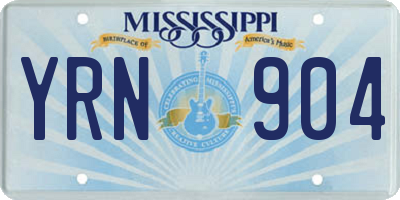 MS license plate YRN904