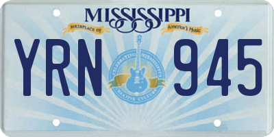 MS license plate YRN945
