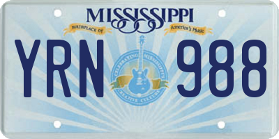 MS license plate YRN988