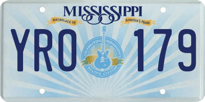 MS license plate YRO179