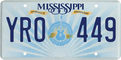 MS license plate YRO449