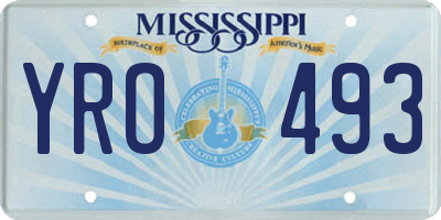 MS license plate YRO493