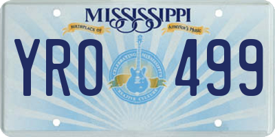 MS license plate YRO499
