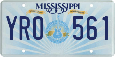 MS license plate YRO561