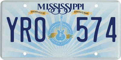 MS license plate YRO574