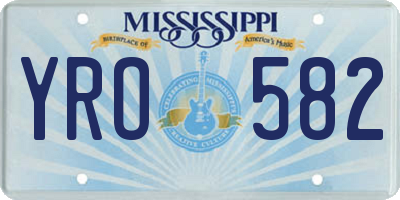 MS license plate YRO582
