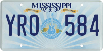MS license plate YRO584