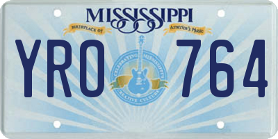MS license plate YRO764