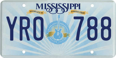 MS license plate YRO788