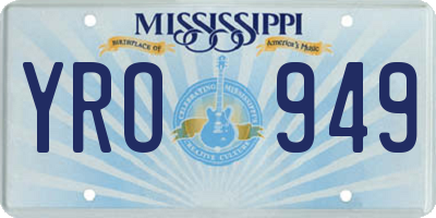 MS license plate YRO949