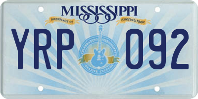 MS license plate YRP092