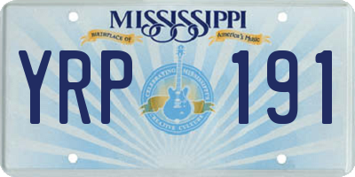 MS license plate YRP191