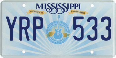 MS license plate YRP533