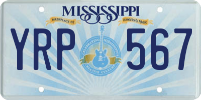 MS license plate YRP567