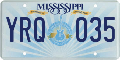 MS license plate YRQ035