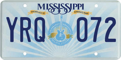 MS license plate YRQ072
