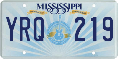 MS license plate YRQ219