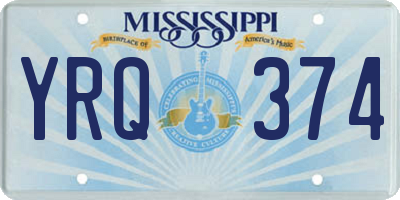MS license plate YRQ374