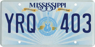 MS license plate YRQ403