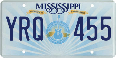 MS license plate YRQ455
