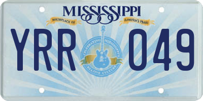 MS license plate YRR049