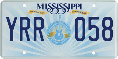 MS license plate YRR058