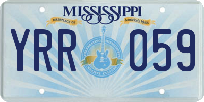 MS license plate YRR059