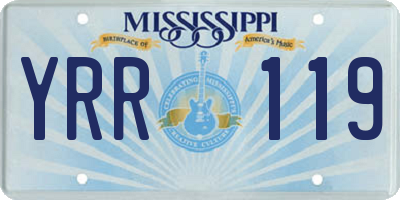 MS license plate YRR119