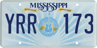 MS license plate YRR173