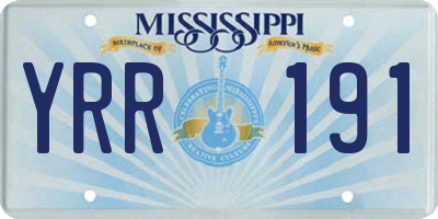 MS license plate YRR191
