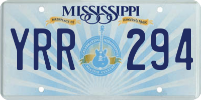 MS license plate YRR294