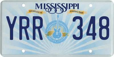 MS license plate YRR348