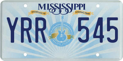 MS license plate YRR545