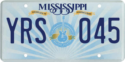 MS license plate YRS045