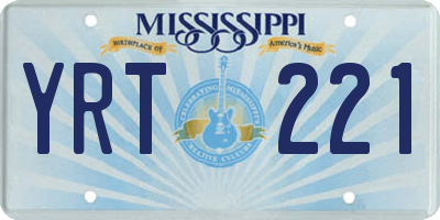 MS license plate YRT221
