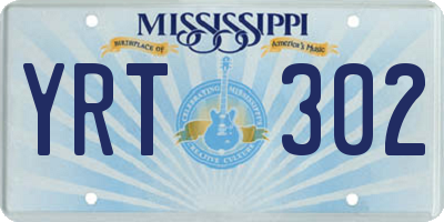MS license plate YRT302