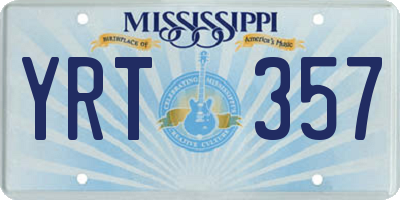 MS license plate YRT357