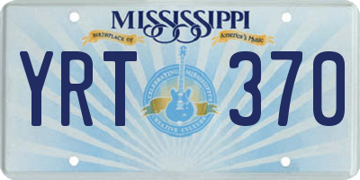 MS license plate YRT370