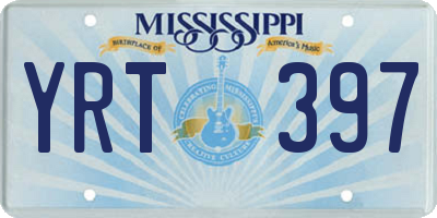 MS license plate YRT397