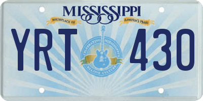 MS license plate YRT430