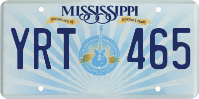 MS license plate YRT465