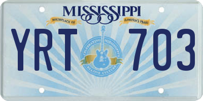 MS license plate YRT703