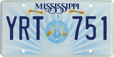 MS license plate YRT751