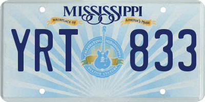 MS license plate YRT833