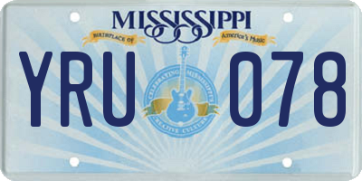 MS license plate YRU078